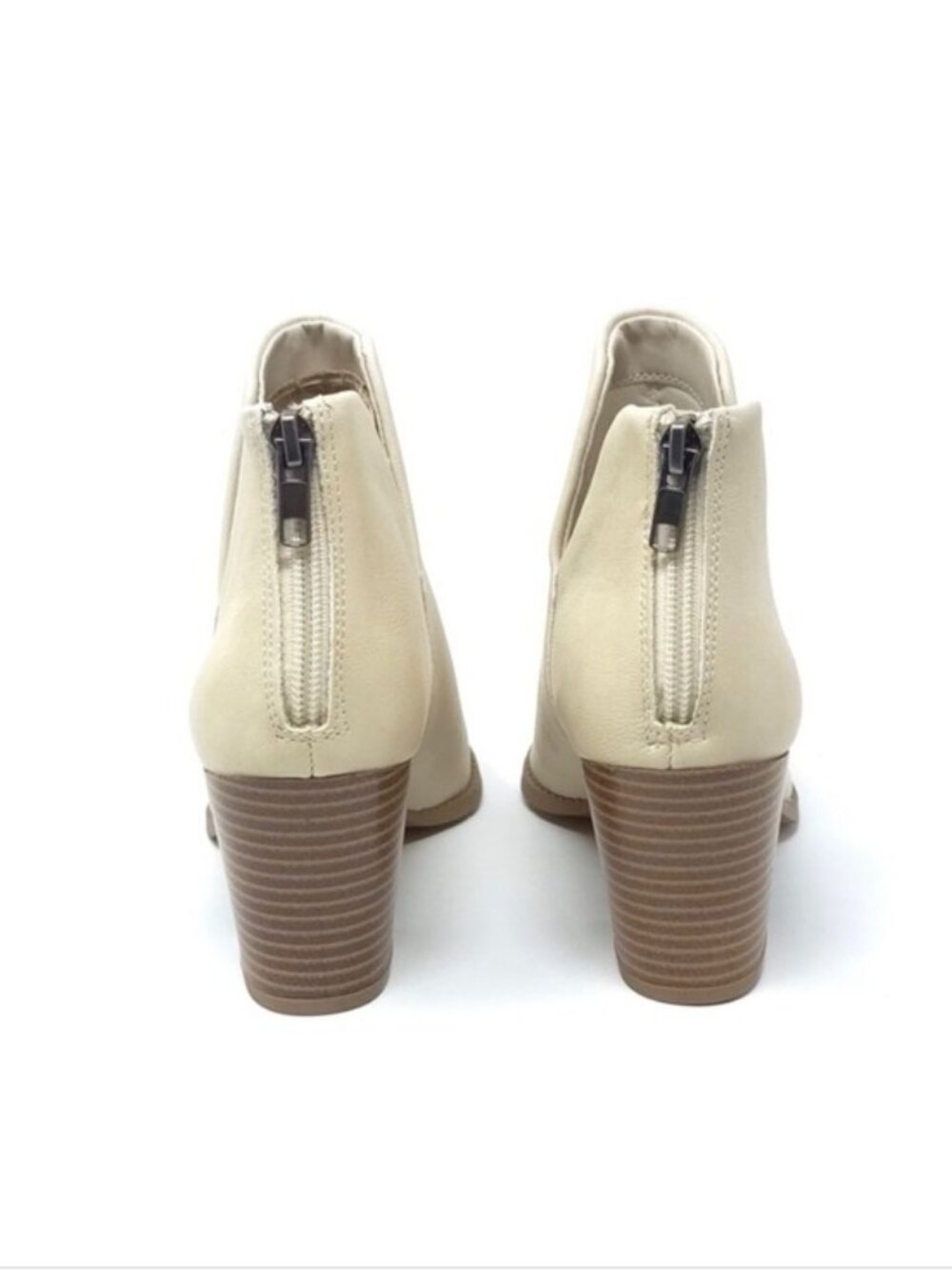New Sun + Stone Eliza Ecru Faux Leather Almond Toe Ankle Boots Women’s 8M - Picture 8 of 11